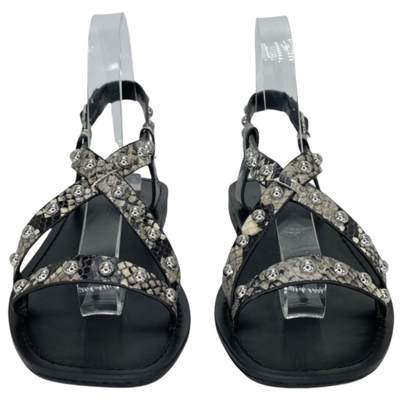 Marc Fisher LTD Fianna2 Snake Print Leather Studded Womens Sandals Size 8M - Picture 4 of 13